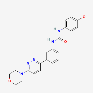 molecular formula C22H23N5O3 B11203757 1-(4-Methoxyphenyl)-3-(3-(6-morpholinopyridazin-3-yl)phenyl)urea 