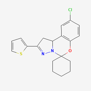 9-Chloro-2-(thiophen-2-YL)-1,10B-dihydrospiro[benzo[E]pyrazolo[1,5-C][1,3]oxazine-5,1'-cyclohexane]