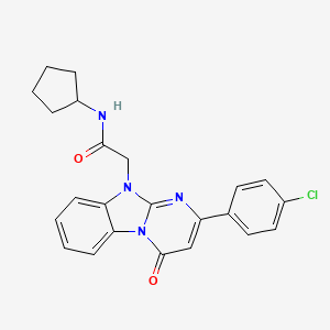 2-[2-(4-chlorophenyl)-4-oxopyrimido[1,2-a]benzimidazol-10(4H)-yl]-N-cyclopentylacetamide