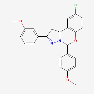 9-Chloro-2-(3-methoxyphenyl)-5-(4-methoxyphenyl)-1,10b-dihydropyrazolo[1,5-c][1,3]benzoxazine