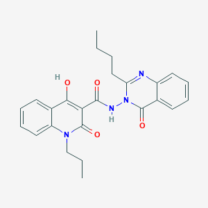 N-(2-Butyl-4-oxo-3(4H)-quinazolinyl)-4-hydroxy-2-oxo-1-propyl-1,2-dihydro-3-quinolinecarboxamide