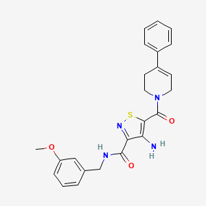 molecular formula C24H24N4O3S B11203803 4-amino-N-(3-methoxybenzyl)-5-[(4-phenyl-3,6-dihydropyridin-1(2H)-yl)carbonyl]-1,2-thiazole-3-carboxamide 