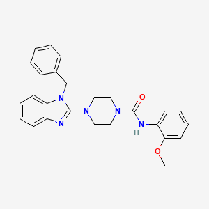 molecular formula C26H27N5O2 B11203821 4-(1-benzyl-1H-benzo[d]imidazol-2-yl)-N-(2-methoxyphenyl)piperazine-1-carboxamide 