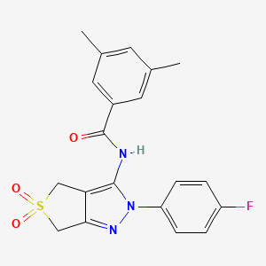 molecular formula C20H18FN3O3S B11203829 N-(2-(4-fluorophenyl)-5,5-dioxido-4,6-dihydro-2H-thieno[3,4-c]pyrazol-3-yl)-3,5-dimethylbenzamide 