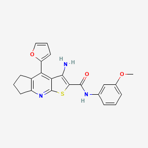 3-amino-4-(2-furyl)-N-(3-methoxyphenyl)-6,7-dihydro-5H-cyclopenta[b]thieno[3,2-e]pyridine-2-carboxamide