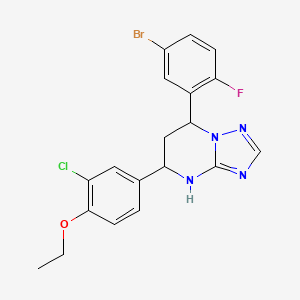 molecular formula C19H17BrClFN4O B11203870 7-(5-Bromo-2-fluorophenyl)-5-(3-chloro-4-ethoxyphenyl)-4,5,6,7-tetrahydro[1,2,4]triazolo[1,5-a]pyrimidine 