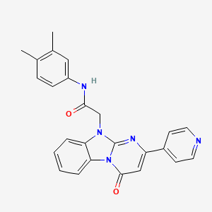 N-(3,4-dimethylphenyl)-2-[4-oxo-2-(pyridin-4-yl)pyrimido[1,2-a]benzimidazol-10(4H)-yl]acetamide