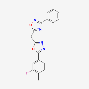 5-{[5-(3-Fluoro-4-methylphenyl)-1,3,4-oxadiazol-2-yl]methyl}-3-phenyl-1,2,4-oxadiazole