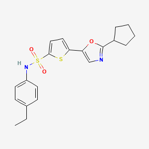 5-(2-cyclopentyl-1,3-oxazol-5-yl)-N-(4-ethylphenyl)thiophene-2-sulfonamide