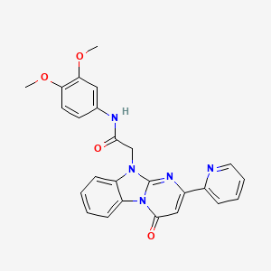 N-(3,4-Dimethoxyphenyl)-2-[4-oxo-2-(2-pyridinyl)pyrimido[1,2-A]benzimidazol-10(4H)-YL]acetamide