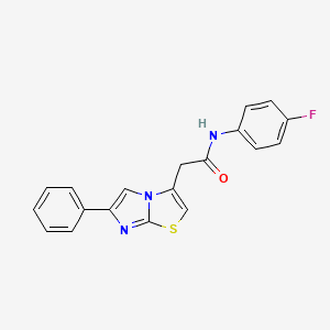 N-(4-fluorophenyl)-2-(6-phenylimidazo[2,1-b]thiazol-3-yl)acetamide