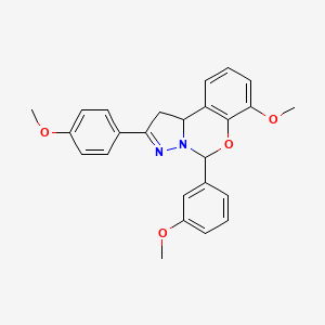 7-Methoxy-5-(3-methoxyphenyl)-2-(4-methoxyphenyl)-1,10b-dihydropyrazolo[1,5-c][1,3]benzoxazine