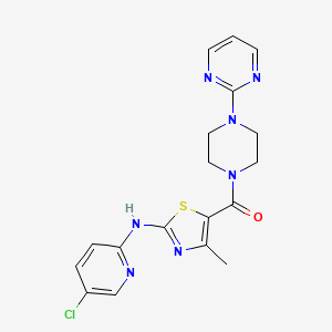 {2-[(5-Chloropyridin-2-yl)amino]-4-methyl-1,3-thiazol-5-yl}[4-(pyrimidin-2-yl)piperazin-1-yl]methanone