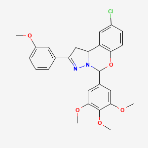 9-Chloro-2-(3-methoxyphenyl)-5-(3,4,5-trimethoxyphenyl)-1,10b-dihydropyrazolo[1,5-c][1,3]benzoxazine