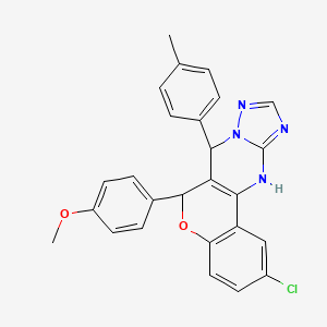 2-chloro-6-(4-methoxyphenyl)-7-(4-methylphenyl)-7,12-dihydro-6H-chromeno[4,3-d][1,2,4]triazolo[1,5-a]pyrimidine