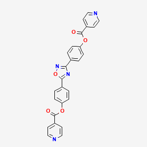 molecular formula C26H16N4O5 B11203970 1,2,4-Oxadiazole-3,5-diyldibenzene-4,1-diyl dipyridine-4-carboxylate 