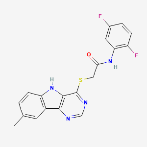 molecular formula C19H14F2N4OS B11203979 N-(2,5-Difluorophenyl)-2-({8-methyl-5H-pyrimido[5,4-B]indol-4-YL}sulfanyl)acetamide 