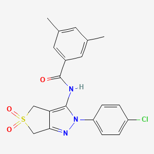 N-(2-(4-chlorophenyl)-5,5-dioxido-4,6-dihydro-2H-thieno[3,4-c]pyrazol-3-yl)-3,5-dimethylbenzamide