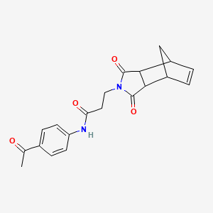 molecular formula C20H20N2O4 B11203993 N-(4-acetylphenyl)-3-(1,3-dioxo-1,3,3a,4,7,7a-hexahydro-2H-4,7-methanoisoindol-2-yl)propanamide 