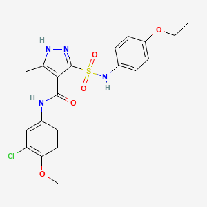 molecular formula C20H21ClN4O5S B11204039 N-(3-chloro-4-methoxyphenyl)-5-(N-(4-ethoxyphenyl)sulfamoyl)-3-methyl-1H-pyrazole-4-carboxamide 