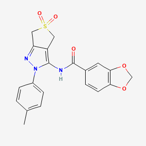 N-(5,5-dioxido-2-(p-tolyl)-4,6-dihydro-2H-thieno[3,4-c]pyrazol-3-yl)benzo[d][1,3]dioxole-5-carboxamide