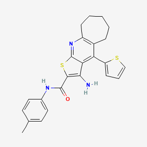 3-Amino-N-(4-methylphenyl)-4-(2-thienyl)-6,7,8,9-tetrahydro-5H-cyclohepta[B]thieno[3,2-E]pyridine-2-carboxamide