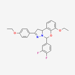 5-(3,4-Difluorophenyl)-7-ethoxy-2-(4-ethoxyphenyl)-1,10b-dihydropyrazolo[1,5-c][1,3]benzoxazine