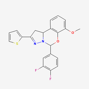 5-(3,4-Difluorophenyl)-7-methoxy-2-(thiophen-2-yl)-1,10b-dihydropyrazolo[1,5-c][1,3]benzoxazine