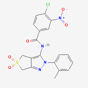 molecular formula C19H15ClN4O5S B11204110 4-chloro-N-(5,5-dioxido-2-(o-tolyl)-4,6-dihydro-2H-thieno[3,4-c]pyrazol-3-yl)-3-nitrobenzamide 