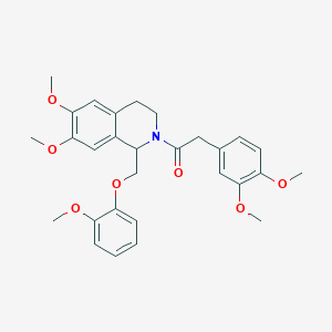 1-(6,7-dimethoxy-1-((2-methoxyphenoxy)methyl)-3,4-dihydroisoquinolin-2(1H)-yl)-2-(3,4-dimethoxyphenyl)ethanone