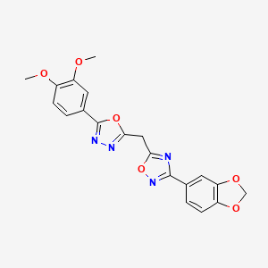 3-(1,3-Benzodioxol-5-yl)-5-{[5-(3,4-dimethoxyphenyl)-1,3,4-oxadiazol-2-yl]methyl}-1,2,4-oxadiazole