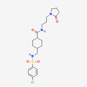 trans-4-({[(4-chlorophenyl)sulfonyl]amino}methyl)-N-[3-(2-oxopyrrolidin-1-yl)propyl]cyclohexanecarboxamide