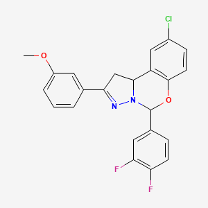 molecular formula C23H17ClF2N2O2 B11204172 9-Chloro-5-(3,4-difluorophenyl)-2-(3-methoxyphenyl)-1,10b-dihydropyrazolo[1,5-c][1,3]benzoxazine 