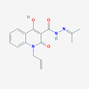 molecular formula C16H17N3O3 B11204184 4-hydroxy-2-oxo-N'-(propan-2-ylidene)-1-(prop-2-en-1-yl)-1,2-dihydroquinoline-3-carbohydrazide 