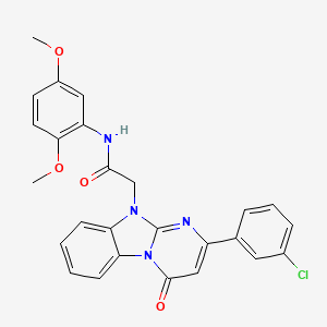 2-[2-(3-chlorophenyl)-4-oxopyrimido[1,2-a]benzimidazol-10(4H)-yl]-N-(2,5-dimethoxyphenyl)acetamide