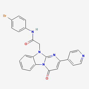 molecular formula C23H16BrN5O2 B11204227 N-(4-bromophenyl)-2-[4-oxo-2-(pyridin-4-yl)pyrimido[1,2-a]benzimidazol-10(4H)-yl]acetamide 