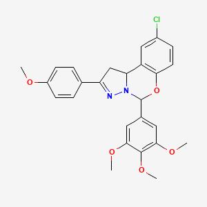 9-Chloro-2-(4-methoxyphenyl)-5-(3,4,5-trimethoxyphenyl)-1,10b-dihydropyrazolo[1,5-c][1,3]benzoxazine