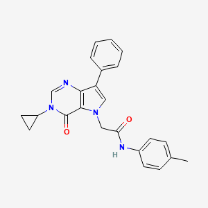 2-(3-cyclopropyl-4-oxo-7-phenyl-3,4-dihydro-5H-pyrrolo[3,2-d]pyrimidin-5-yl)-N-(4-methylphenyl)acetamide