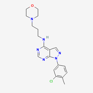 molecular formula C19H23ClN6O B11204260 1-(3-chloro-4-methylphenyl)-N-[3-(morpholin-4-yl)propyl]-1H-pyrazolo[3,4-d]pyrimidin-4-amine 