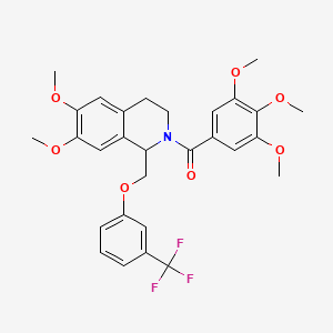 (6,7-dimethoxy-1-((3-(trifluoromethyl)phenoxy)methyl)-3,4-dihydroisoquinolin-2(1H)-yl)(3,4,5-trimethoxyphenyl)methanone