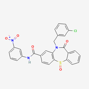 10-(3-chlorobenzyl)-N-(3-nitrophenyl)-11-oxo-10,11-dihydrodibenzo[b,f][1,4]thiazepine-8-carboxamide 5-oxide