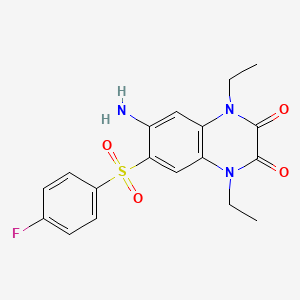 6-Amino-1,4-diethyl-7-[(4-fluorophenyl)sulfonyl]-1,4-dihydroquinoxaline-2,3-dione