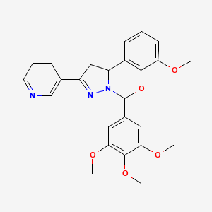 7-Methoxy-2-(pyridin-3-yl)-5-(3,4,5-trimethoxyphenyl)-1,10b-dihydropyrazolo[1,5-c][1,3]benzoxazine