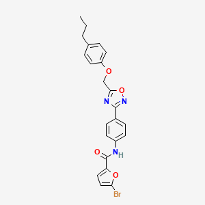 molecular formula C23H20BrN3O4 B11204379 5-bromo-N-(4-{5-[(4-propylphenoxy)methyl]-1,2,4-oxadiazol-3-yl}phenyl)furan-2-carboxamide 