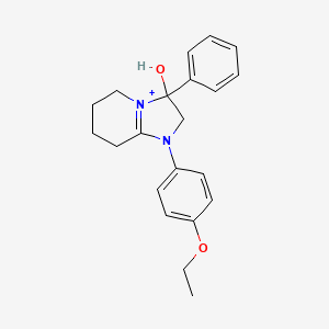 1-(4-Ethoxyphenyl)-3-hydroxy-3-phenyl-2,3,5,6,7,8-hexahydroimidazo[1,2-a]pyridin-1-ium