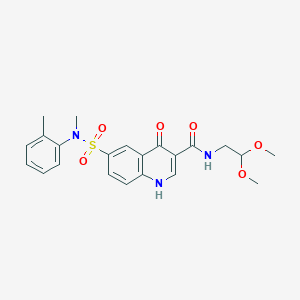 N-(2,2-Dimethoxyethyl)-6-[methyl(2-methylphenyl)sulfamoyl]-4-oxo-1,4-dihydroquinoline-3-carboxamide