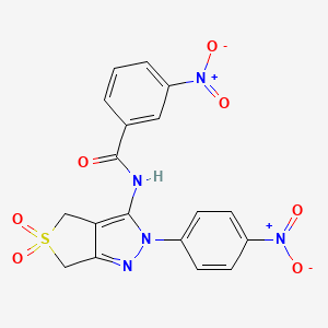 3-nitro-N-(2-(4-nitrophenyl)-5,5-dioxido-4,6-dihydro-2H-thieno[3,4-c]pyrazol-3-yl)benzamide