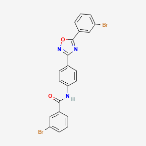 molecular formula C21H13Br2N3O2 B11204446 3-bromo-N-{4-[5-(3-bromophenyl)-1,2,4-oxadiazol-3-yl]phenyl}benzamide 