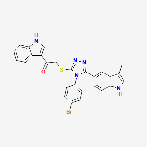 2-{[4-(4-bromophenyl)-5-(2,3-dimethyl-1H-indol-5-yl)-4H-1,2,4-triazol-3-yl]sulfanyl}-1-(1H-indol-3-yl)ethanone