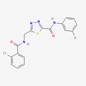 5-{[(2-Chlorophenyl)formamido]methyl}-N-(3-fluorophenyl)-1,3,4-thiadiazole-2-carboxamide